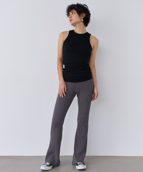 ALEXIA STAM（アリシアスタン） パンツ Rib Knit Flare Pants