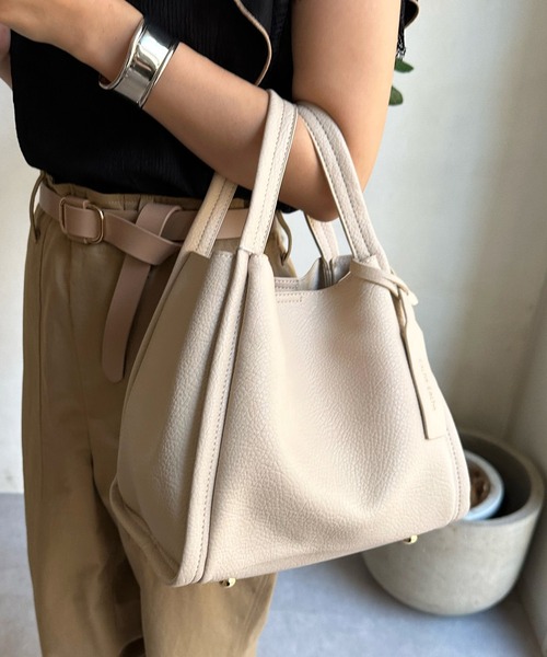 DouDou（ドゥドゥ） ハンドバッグ ミニショルダー付ソフトレザー調ミニ