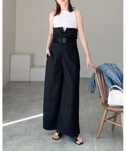 She's Closet サロペット オーバーオール フロントジップベルト付き