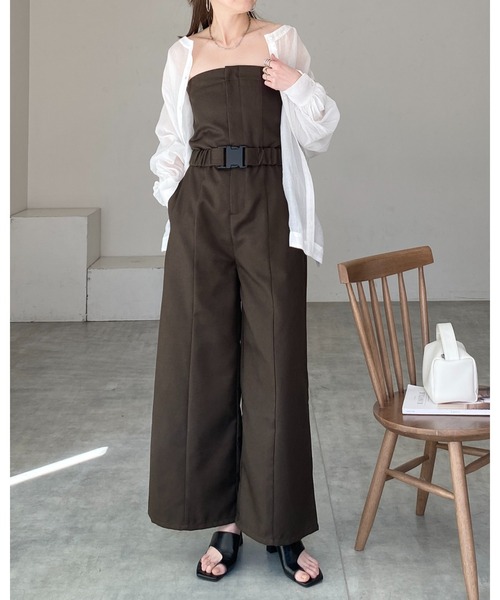 She's Closet サロペット オーバーオール フロントジップベルト付き