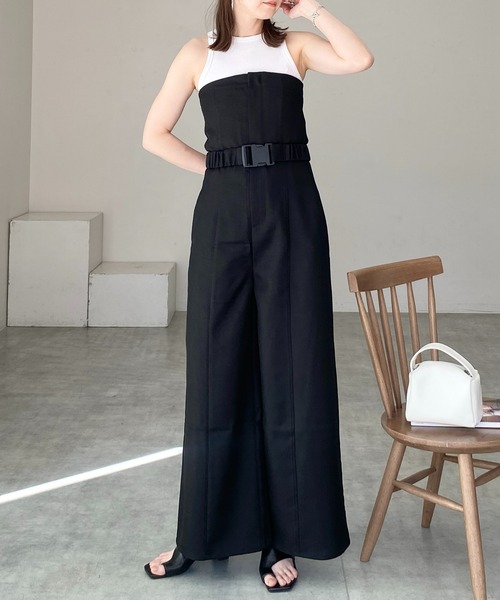 She's Closet サロペット オーバーオール フロントジップベルト付き