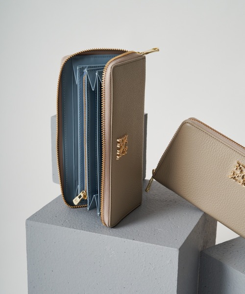 russet（ラシット） 財布 モノグラムプレートラウンドジップウォレット