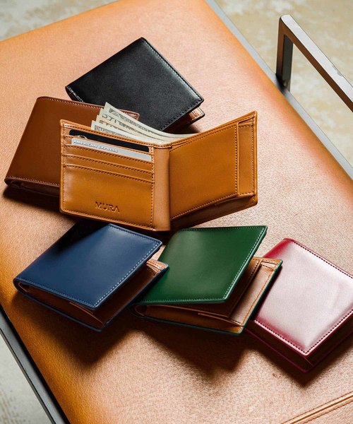 MURA（ムラ） 財布 コードバン調/カーボン レザー box型小銭入れ 二