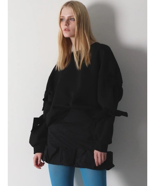 AMOMMA（アモマ） トレーナー スウェット RIBBON SLEEVE SWEAT
