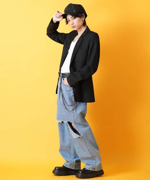 帽子 キャスケット an meets zakka ベルトポイントヘリンボーン