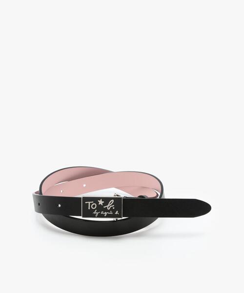 To b. by agnes ベルト ロゴバックル レザー レディース : ZOZOTOWN