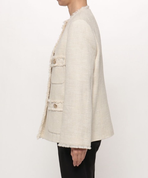 allureville（アルアバイル） ノーカラーコート コート スラブツイード