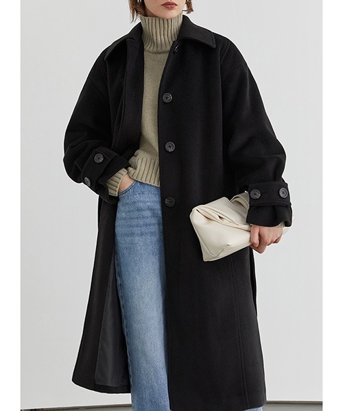 Fano Studios」 ステンカラーコート X-SMALL ブラック レディース