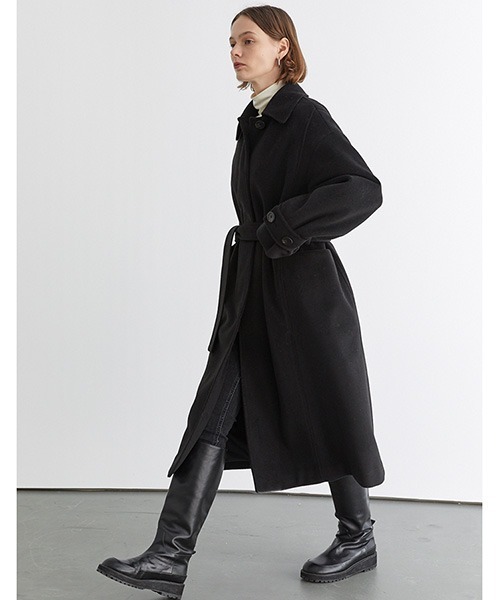 Fano Studios」 ステンカラーコート X-SMALL ブラック レディース