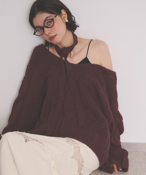 loin nuit ニット セーター multiway choker cable knit / マルチ