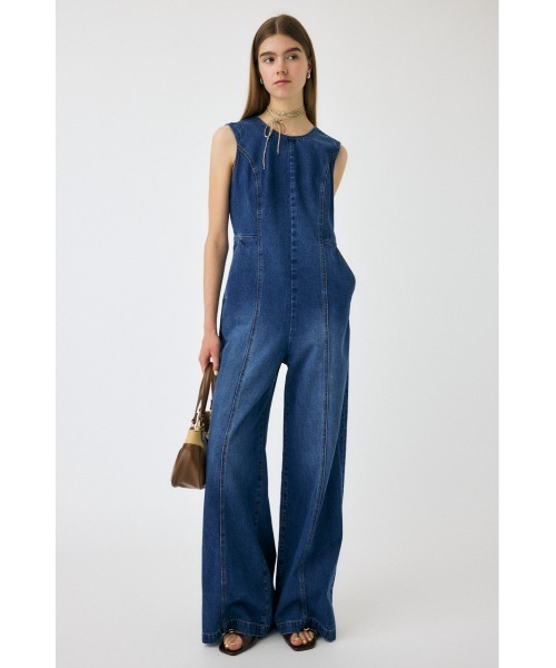 MOUSSY（マウジー） オールインワン BACK SLIT DENIM オールインワン