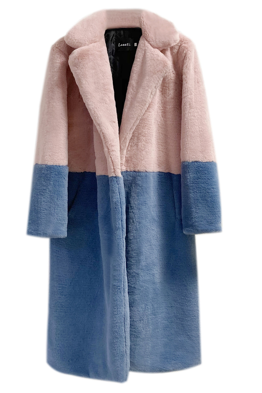 Zapaka Women Fuchsia and Orange Fluffy Faux Fur Long Coat – ZAPAKA