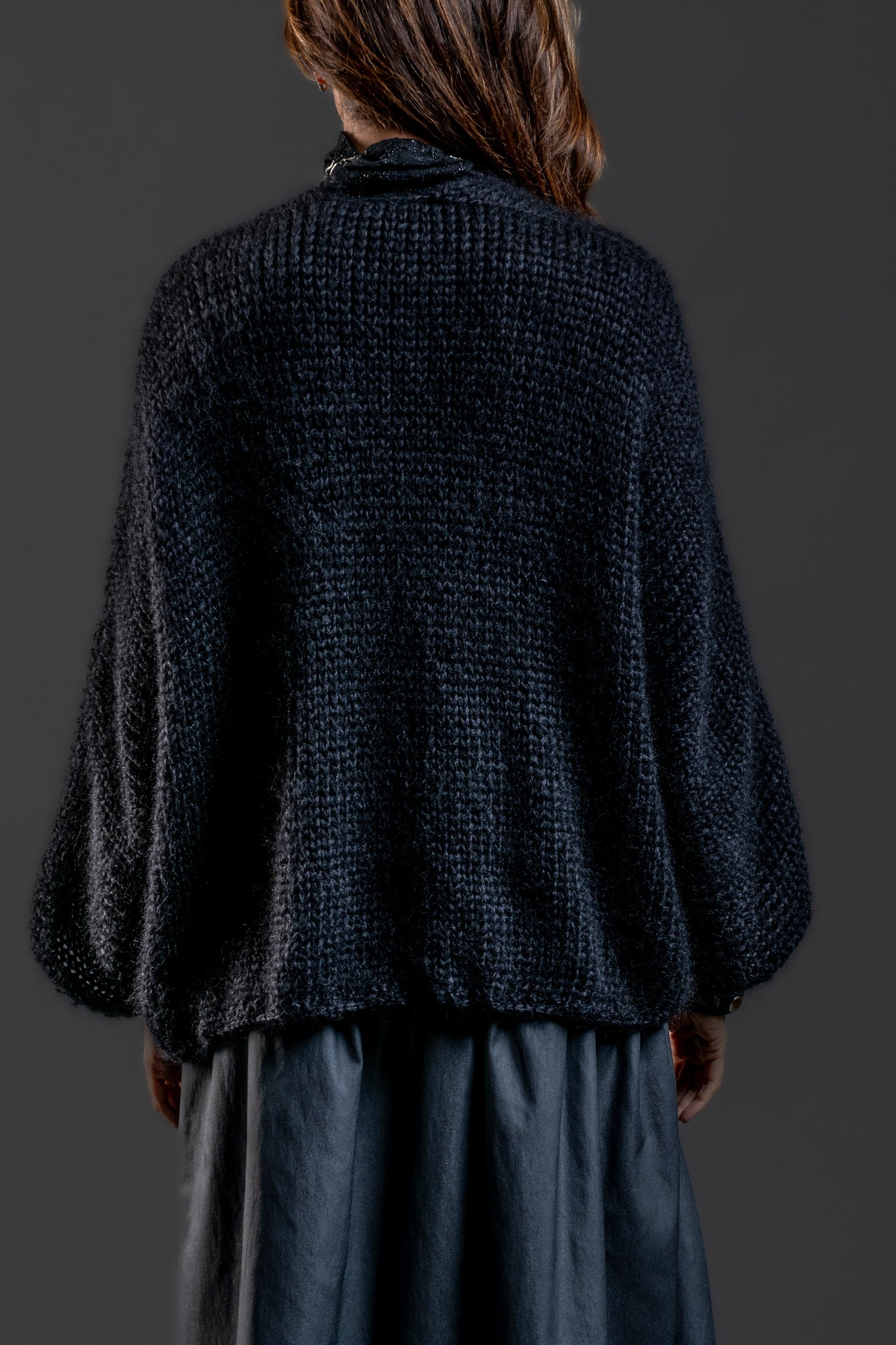 Ladies Black Mohair and Silk Cardigan ZG5666 – ZEITGEIST