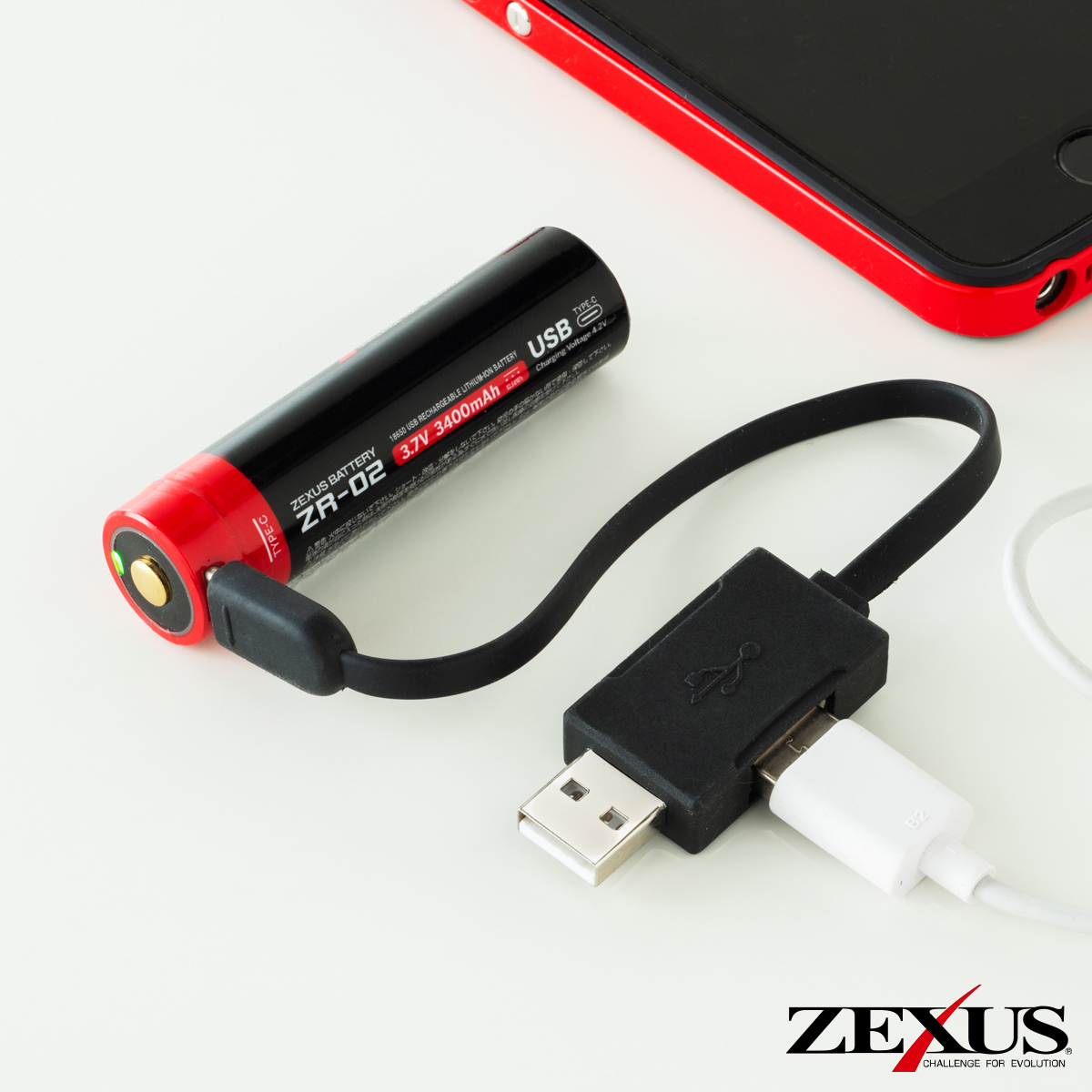 ZEXUS専用充電池 ZR-02 公式限定ステッカー（小サイズ）付 | ZEXUS公式