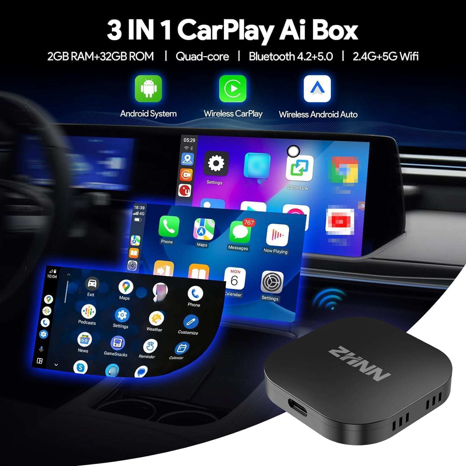 Carplay AI Box 2.0 with Streaming funtcion for OEM Wired CarPlay