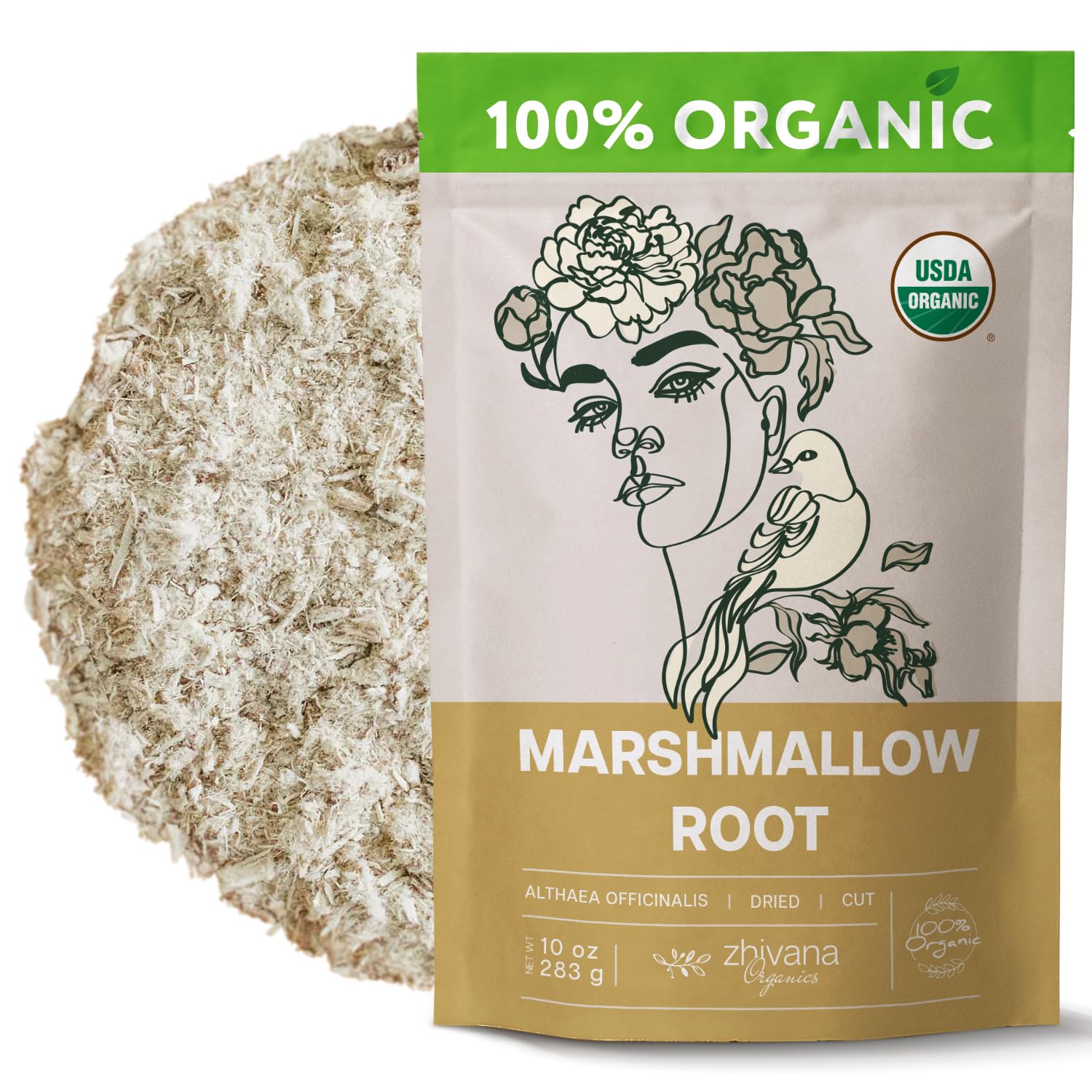 Organic Marshmallow Root Dried Cut & Sifted - 10 oz – Zhivana Organics