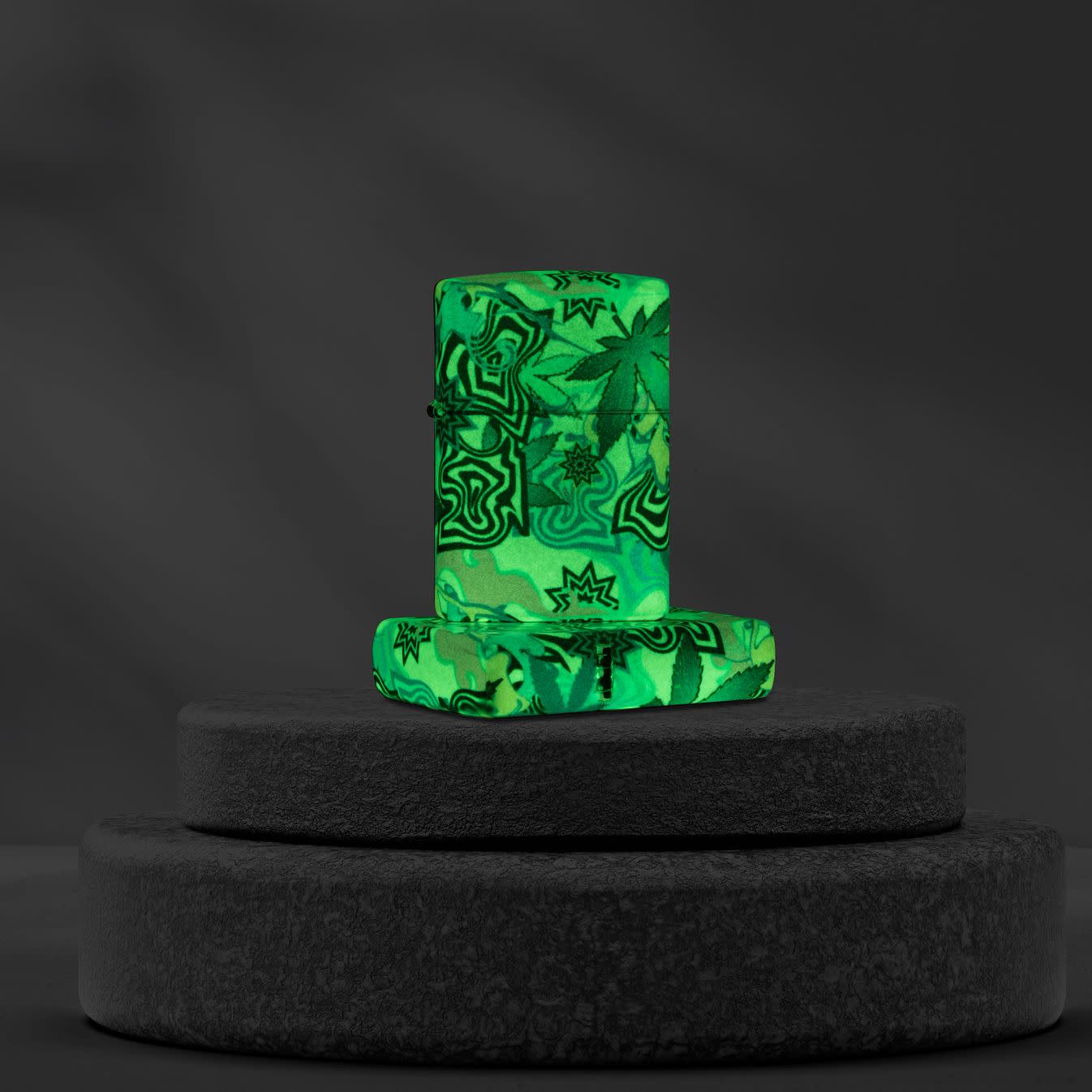 Zippo Abstract Cannabis Design Glow in the Dark Windproof Lighter