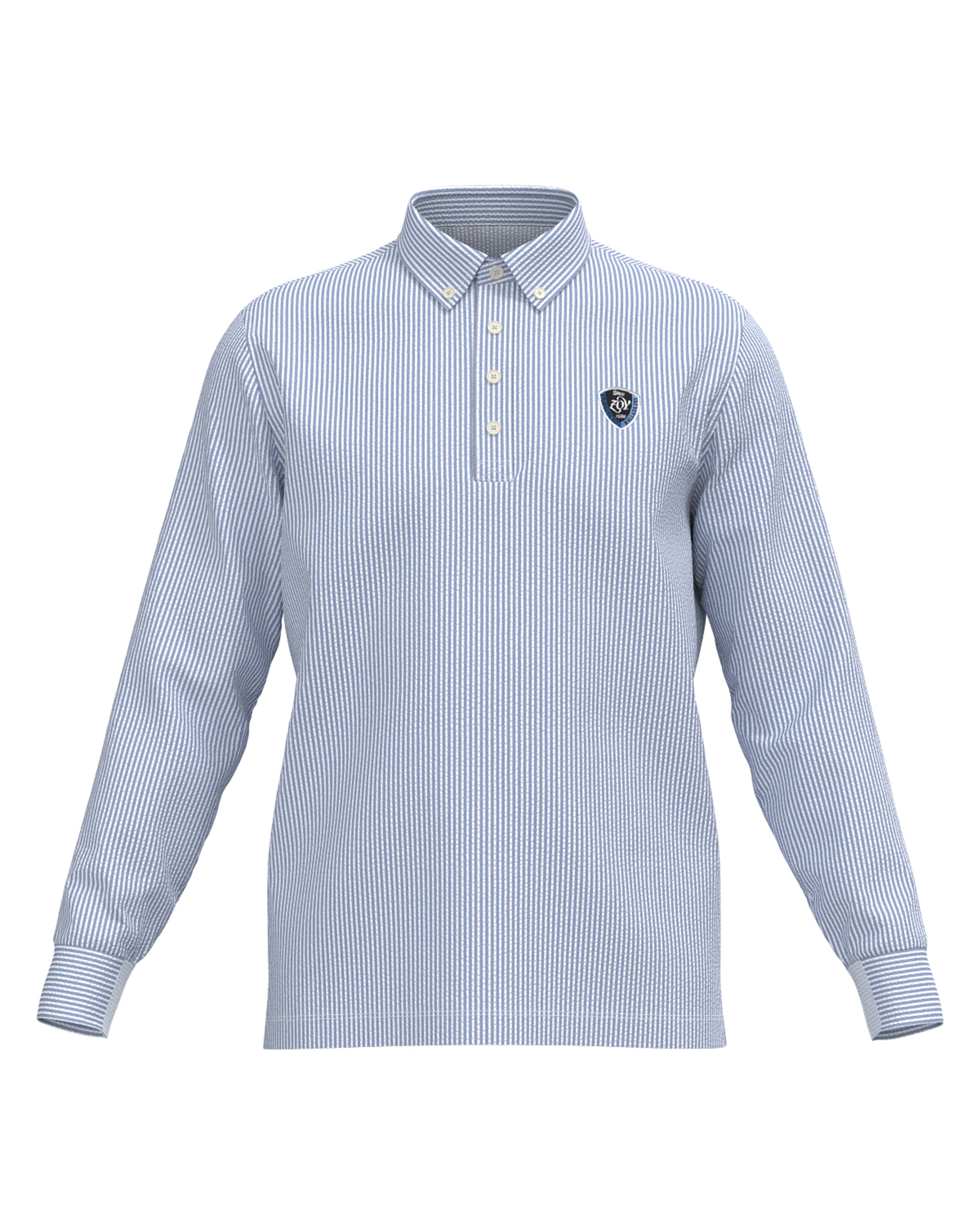 MEN プレミアムサッカージャージー 長袖シャツ ブルー