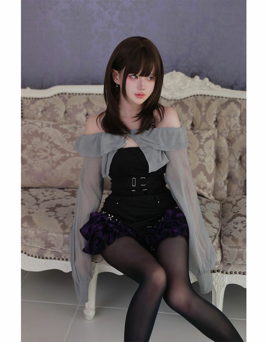 DustDevil【ダストデビル】チェックフリルオールインワンピース/全2色