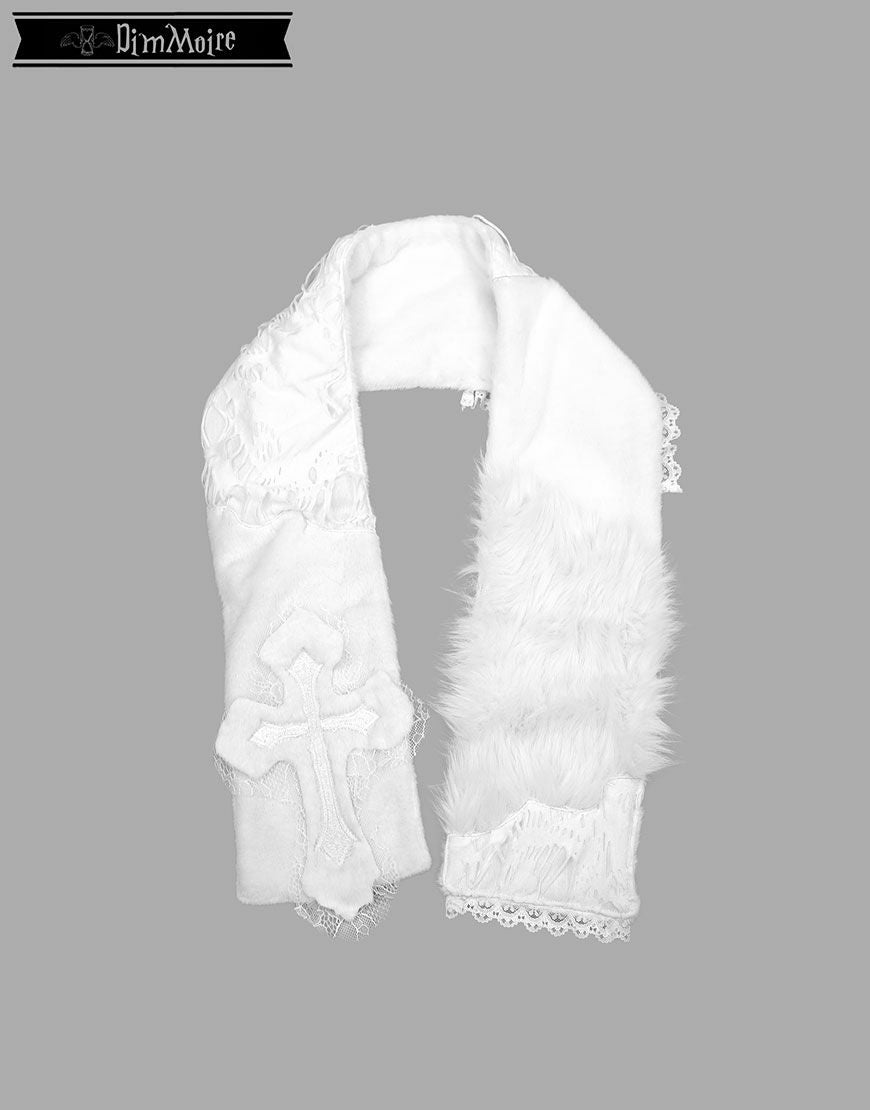 DimMoire【ディムモアール】十字の誓いつぎはぎマフラー/White