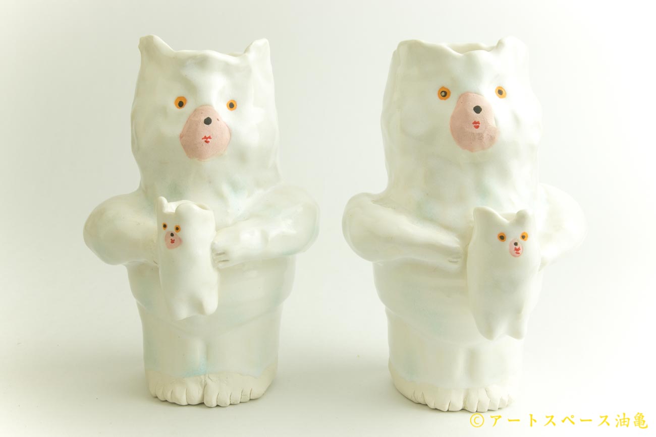 増田光「子持ちくま花器」 －作家もの陶器・うつわ・アートの通信販売