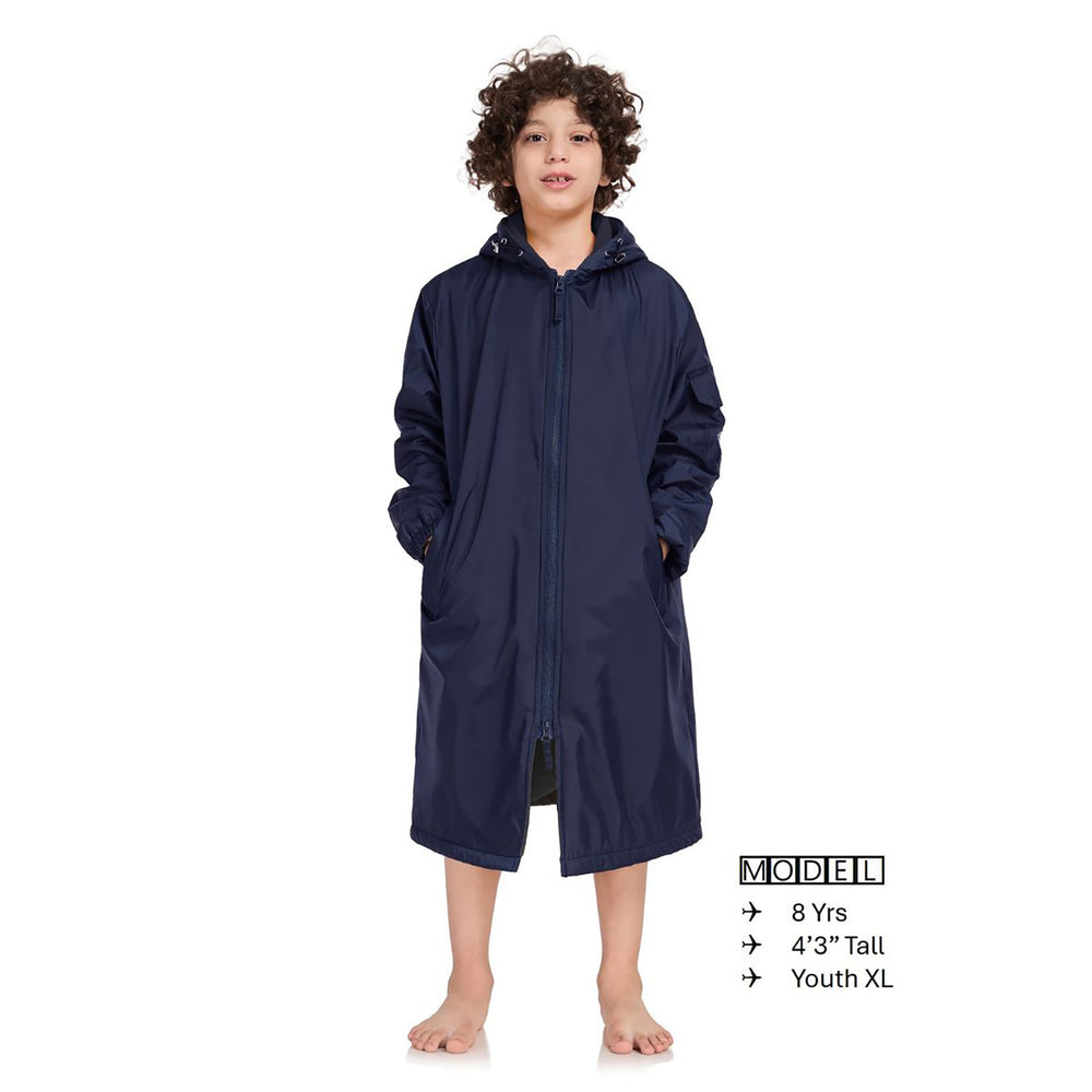 Swim Parka, Youth/Adult, Unisex - Navy | Warm & Insolating – Adoretex