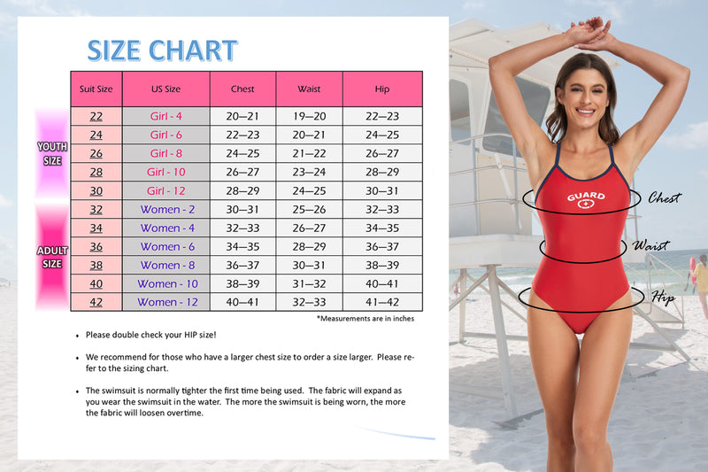 Adoretex Girl's/Women's Guard Cross Back One Piece Swimsuit (FGP07)