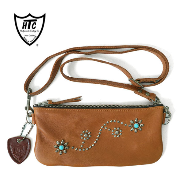 HTC エイチティーシー スタッズ ショルダーパース レザーミニポーチ