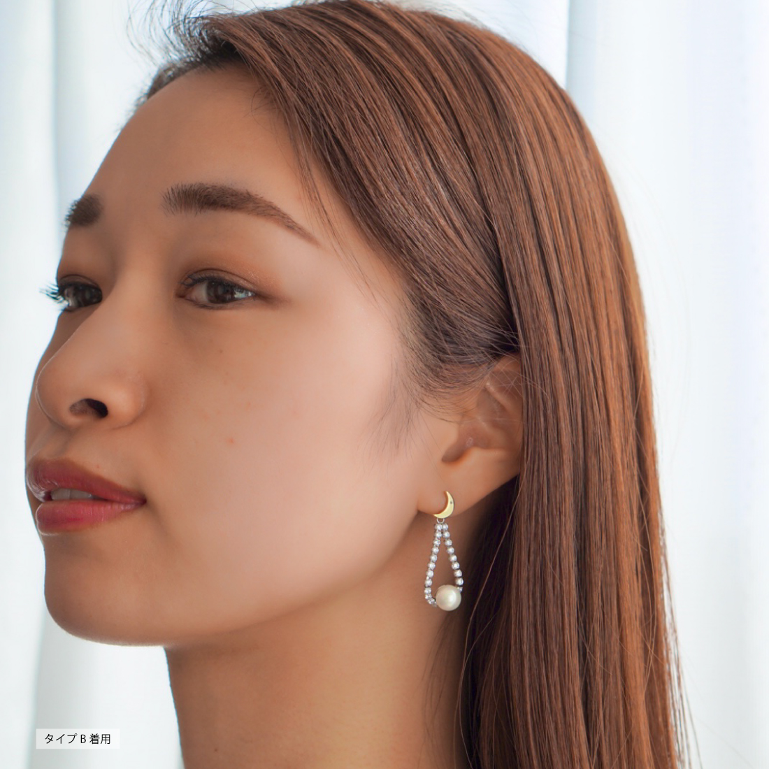 ピアス レディース 人気 ラインストーン 揺れる 真珠 パールピアス 1