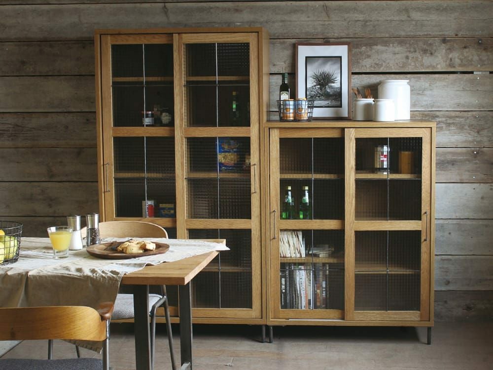 クーポン対象】カデル スライドガラスキャビネット ロー - a.depeche