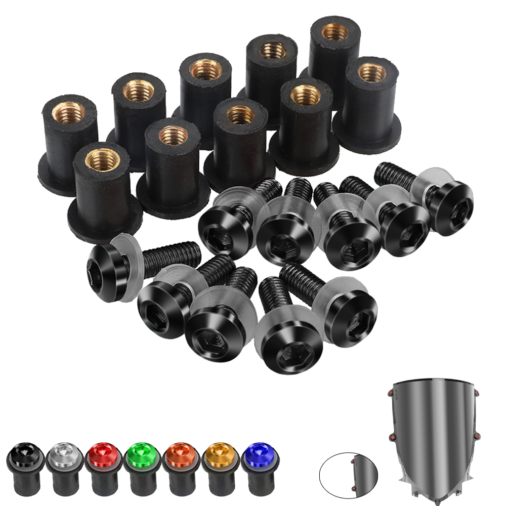 10 Pieces 5MM Windshield Bolt Windscreen Mounting Screw Kit For