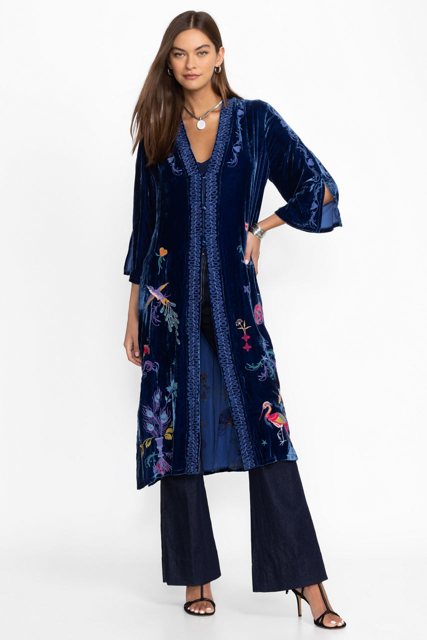 Buy VELVET BUTTON FRONT KIMONO | Johnny Was