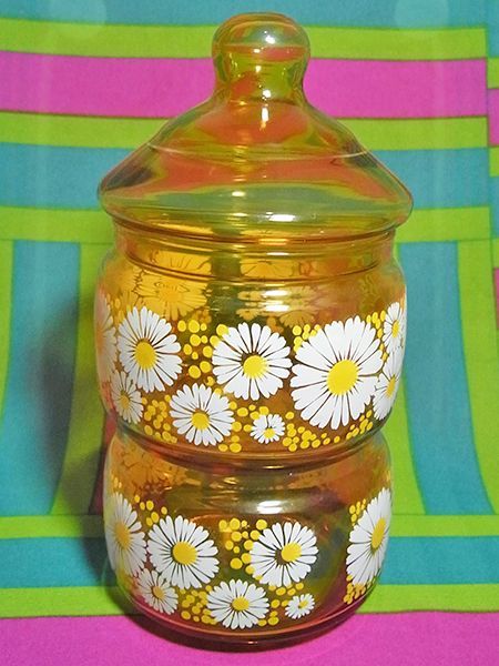 アデリアグラス ADERIA GLASS キャンディポット アンバー2段