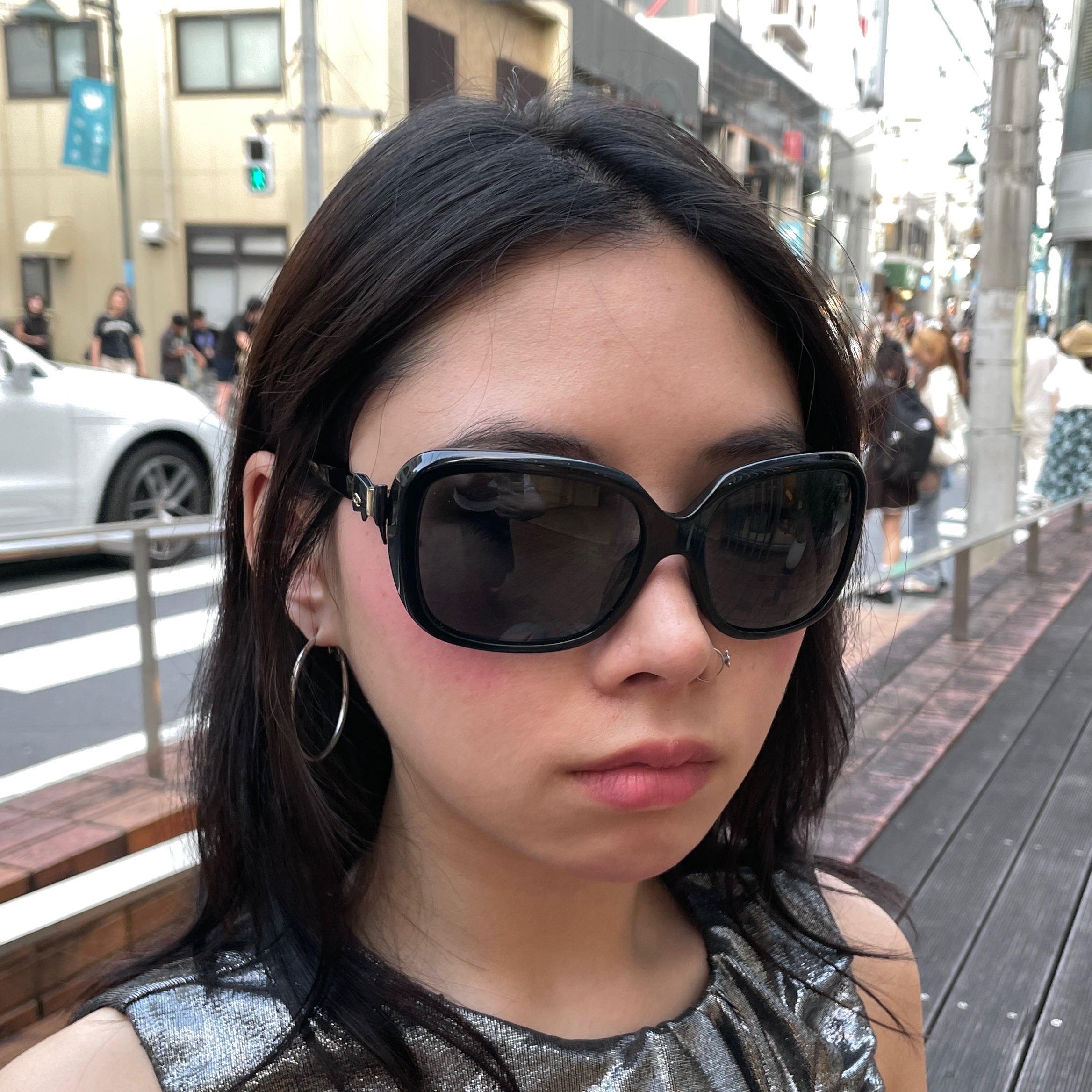 CHANEL 5171-A Bow Detail Square Sunglasses Black & Gold – Afar