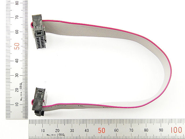 2×7ピン(14P)両端コネクター付リボンケーブル(フラットケーブル