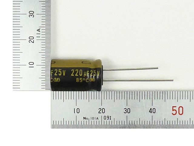 オーディオ用電解コンデンサー220μF25V85℃ ニチコンMUSE・KZ: 受動部品
