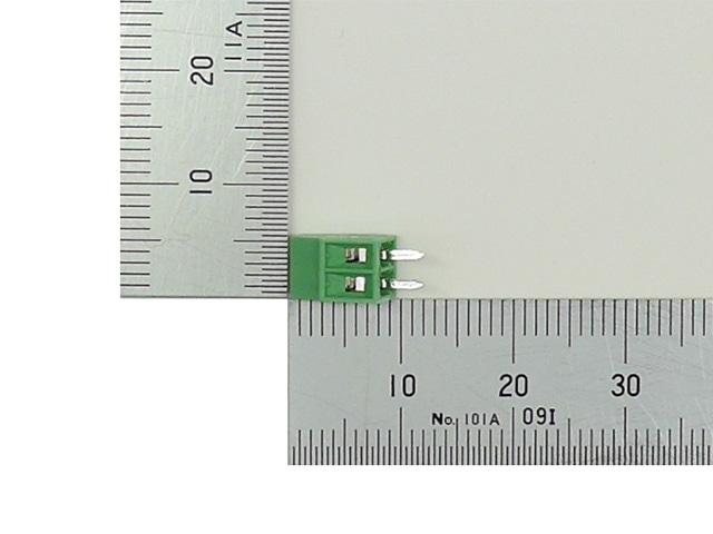 ターミナルブロック 2.54mm 2P 緑 縦: ケーブル・コネクター 秋月電子