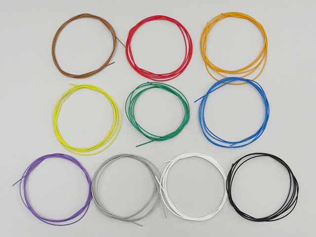 耐熱電子ワイヤー 1m×10色 導体外径0.54mm(AWG24相当): 工具・工作用品