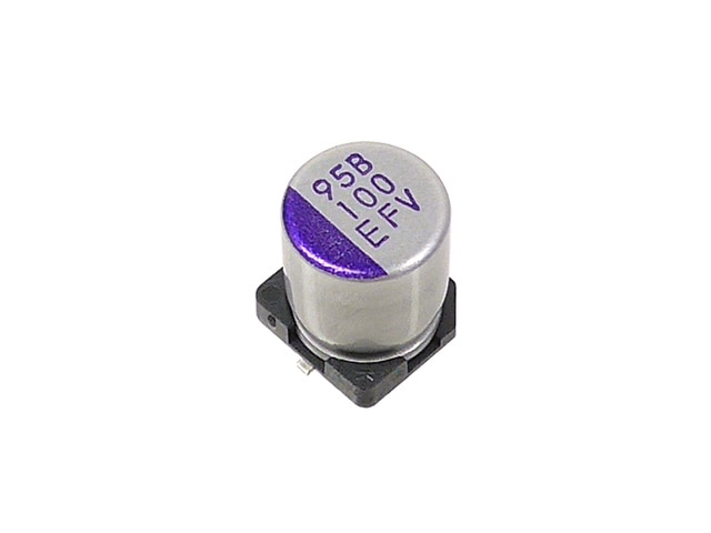 導電性高分子アルミ固体電解コンデンサー ハイブリッド 100μF25V PFV