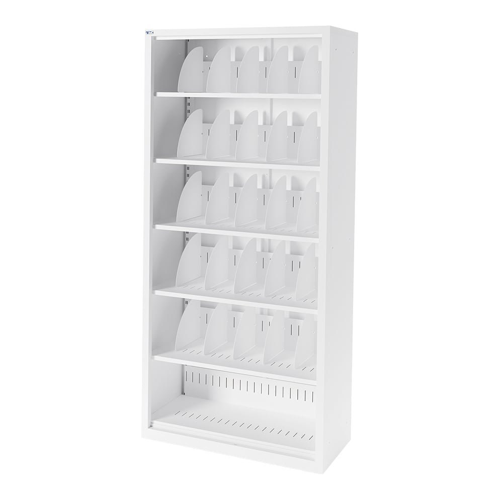 7-9472-03 抗菌カルテラック 仕切り付き 6段/オープン 740253 【AXEL