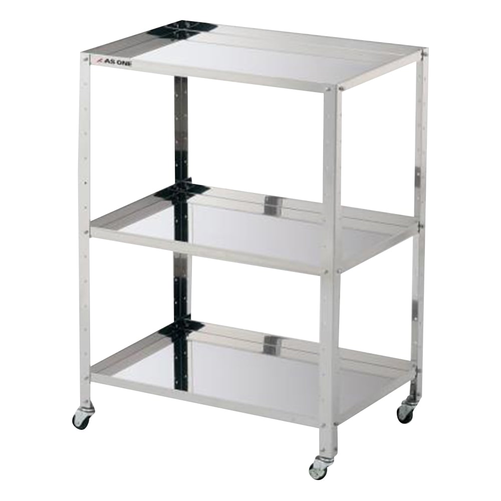 3-1556-04 枠付きステンレスワゴン ラージ 3段 610×410×809mm 枠付き