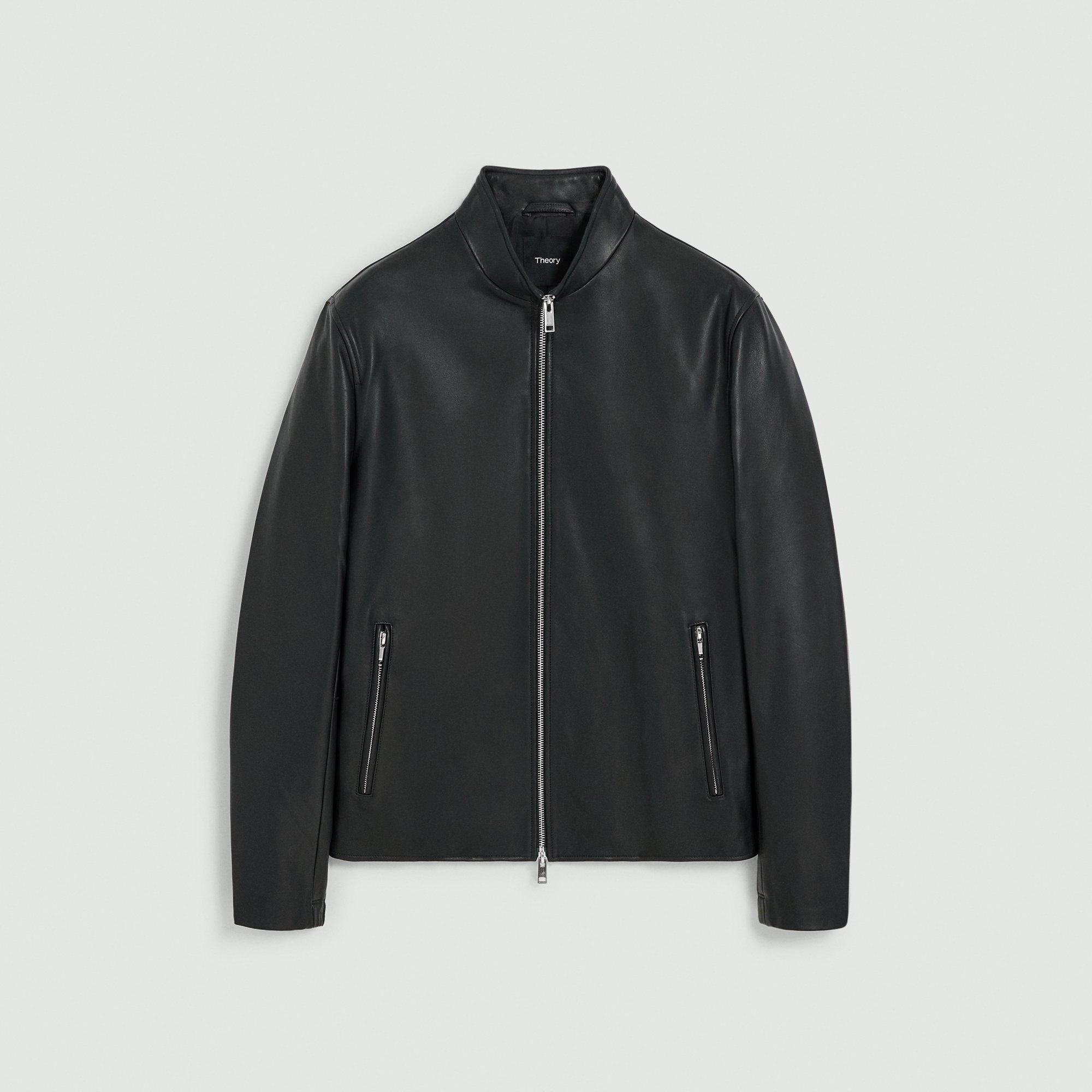 Morvek Zip Jacket in Leather | Men's Leather Jacket | Theory