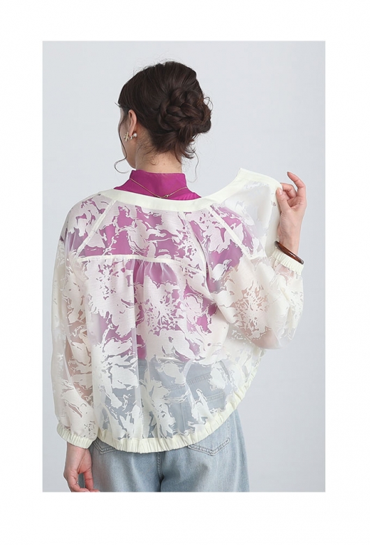 10周年記念価格！】 レディース 大人 上品 花模様が浮かび上がるシアー