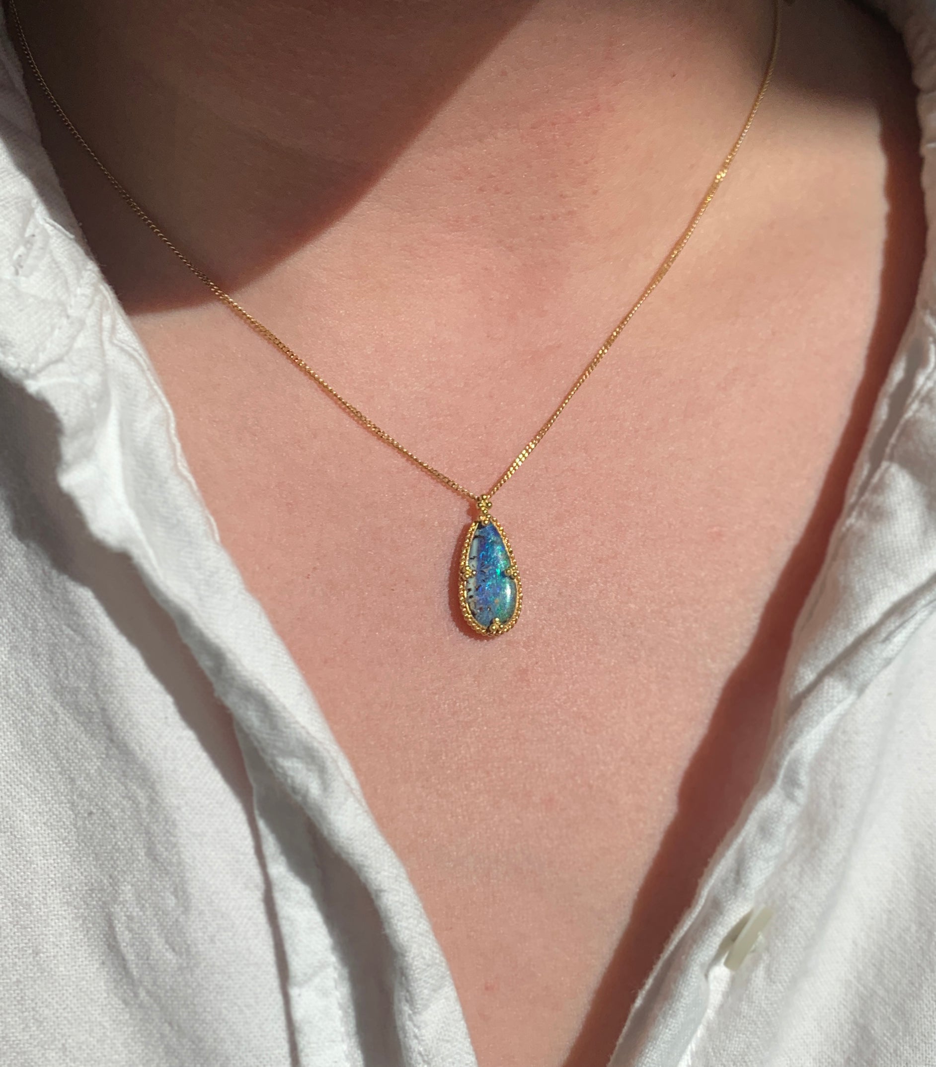 Australian Boulder Opal Necklace - 
