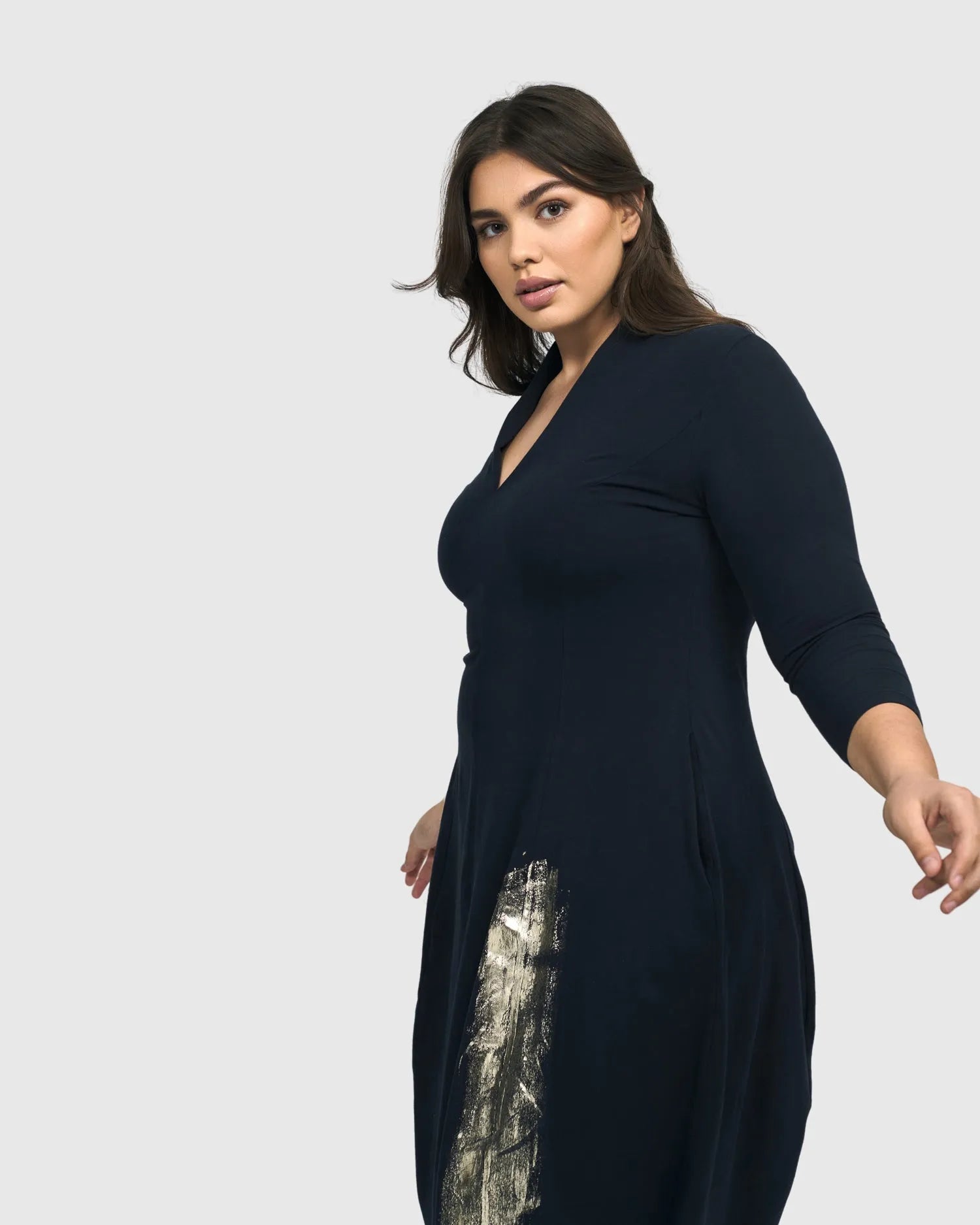 Laurel Cocoon Dress, Navy – Alembika U.S.