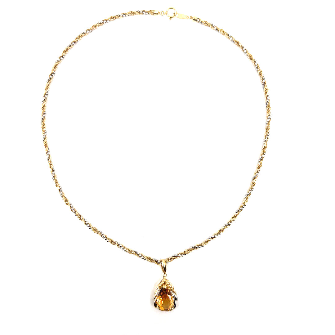 シトリン K18 / Pt850 ネックレス – ALINA