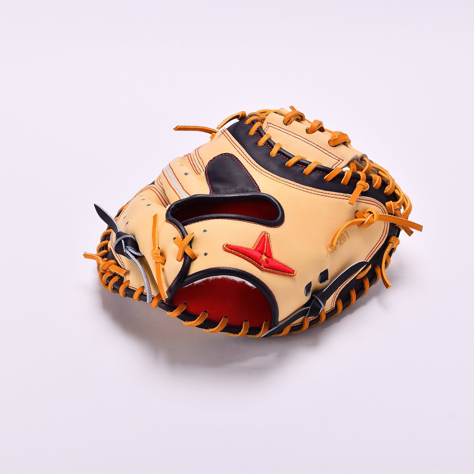 硬式キャッチャーミット ASJ201 キャメル/ブラックN（和牛