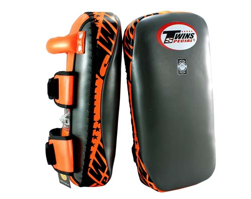 Twins キックボクシング キックミット ブラック&オレンジ Mサイズの