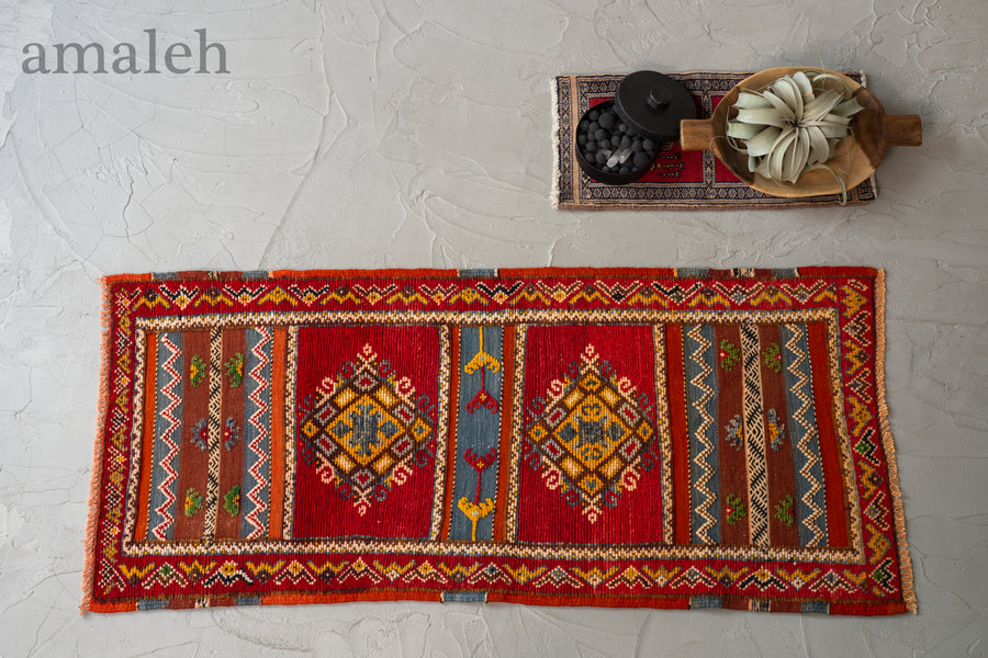 モロッコ産 1980年代 手織り絨毯】モロッカンラグ-ヴィンテージラグ