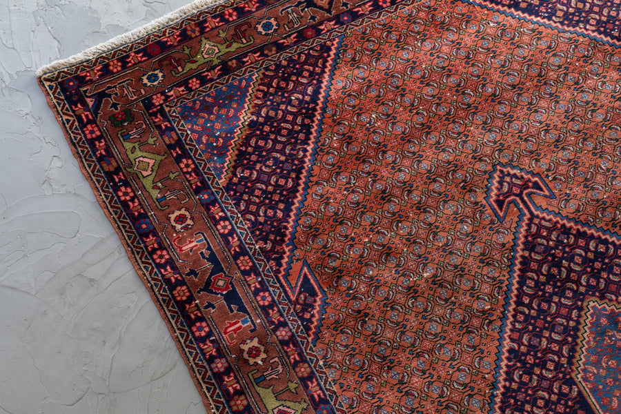 イラン産 1980年代 ヴィンテージペルシャラグ】手織り絨毯